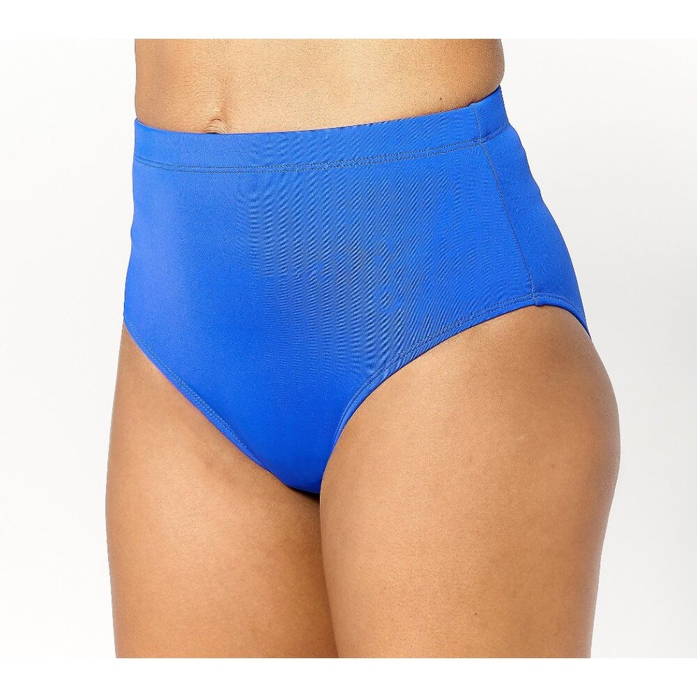 Kim Gravel x Swimsuits For All Hi Rise Brief Size 14 Bikini Bottom Blue Dazzle